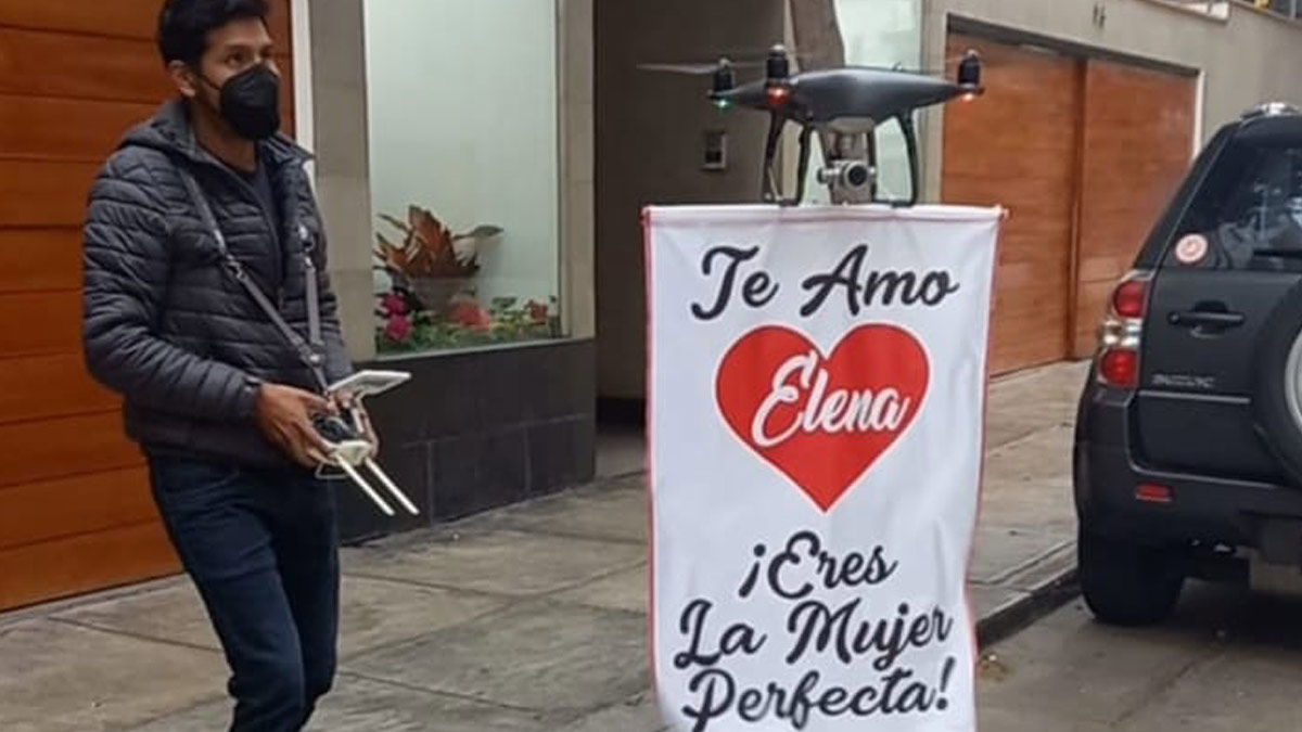 sorpresa con dron mensaje de amor desde el cielo o1rlpm