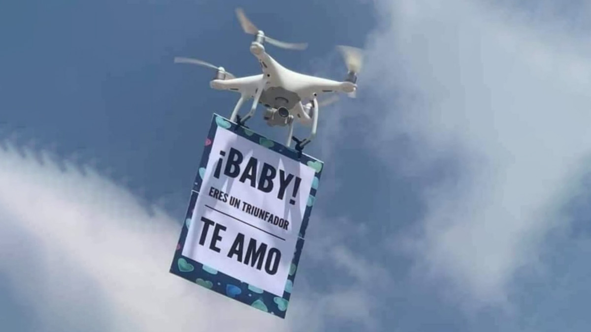 sorpresa con dron mensaje de amor desde el cielo xqa28f